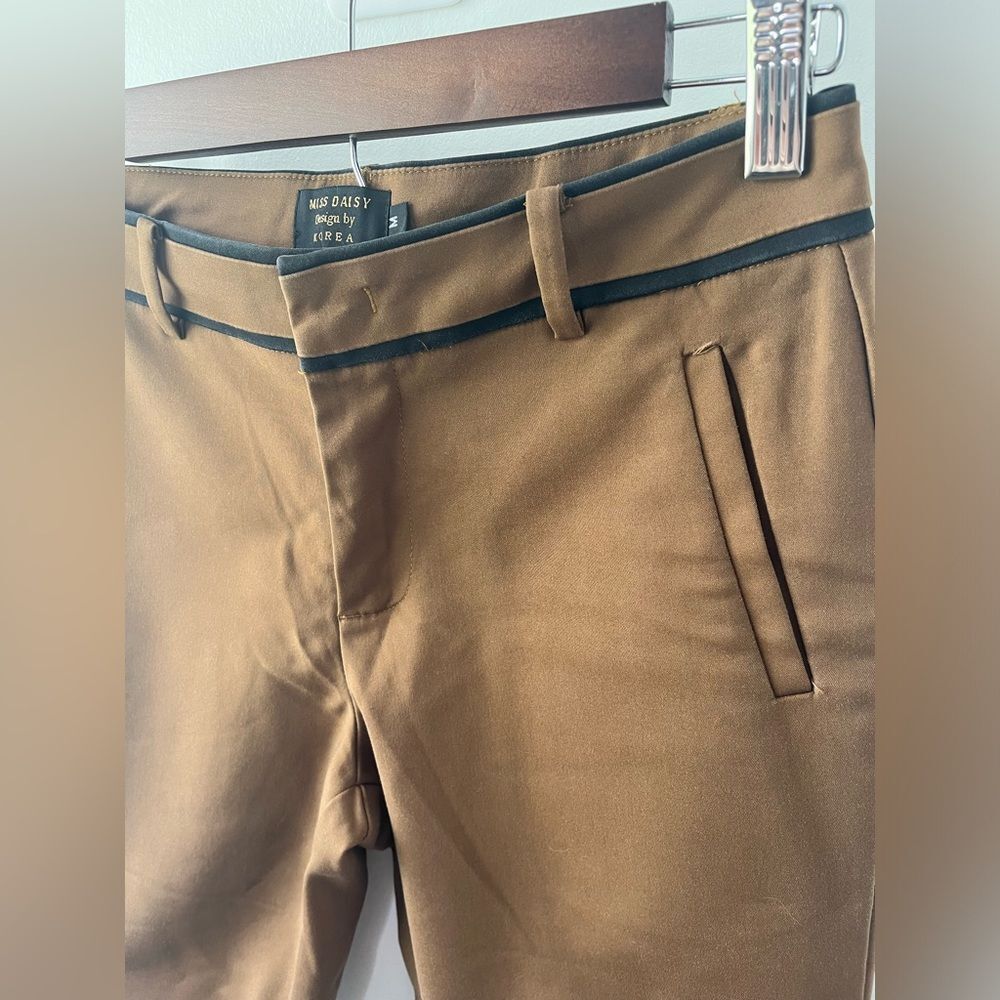 MISS DAISY Design by KOREA Brown Cropped Pants Size M Office Academia Basics - Picture 4 of 11